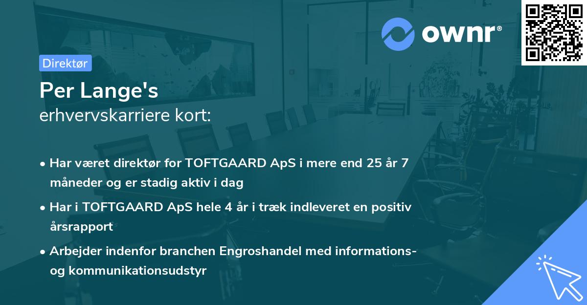 Per Lange's erhvervskarriere kort