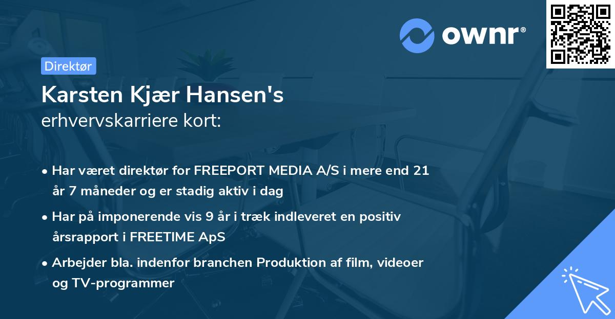 Karsten Kjær Hansen's erhvervskarriere kort