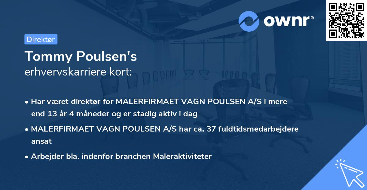 Tommy Poulsen's erhvervskarriere kort