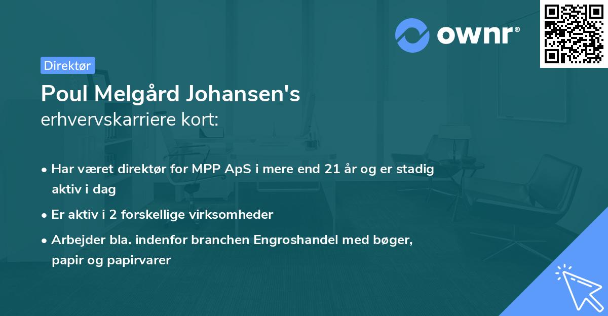 Poul Melgård Johansen's erhvervskarriere kort