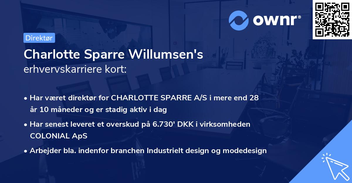 Charlotte Sparre Willumsen's erhvervskarriere kort