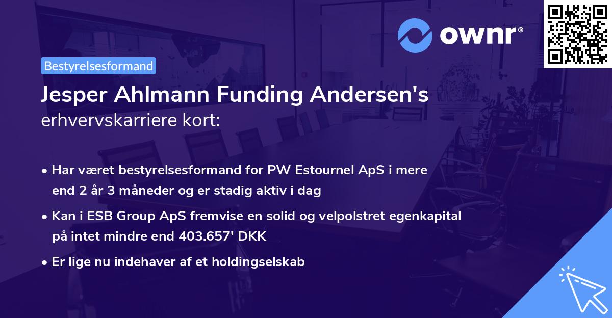 Jesper Ahlmann Funding Andersen's erhvervskarriere kort