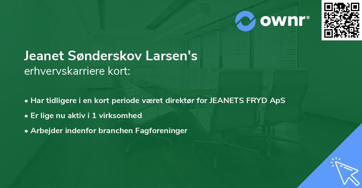 Jeanet Sønderskov Larsen's erhvervskarriere kort