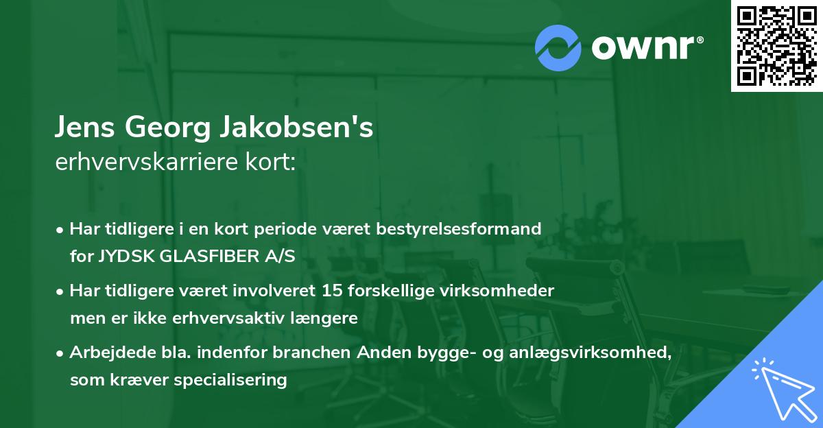 Jens Georg Jakobsen's erhvervskarriere kort