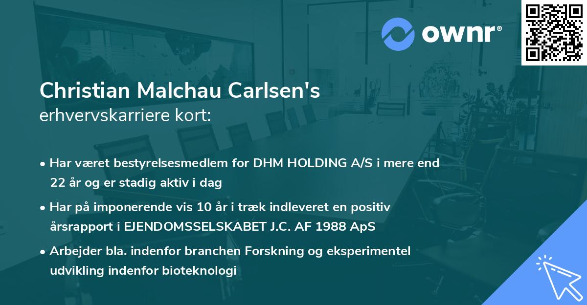 Christian Malchau Carlsen's erhvervskarriere kort