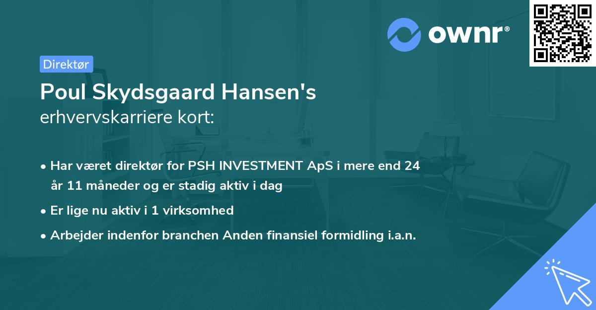 Poul Skydsgaard Hansen's erhvervskarriere kort