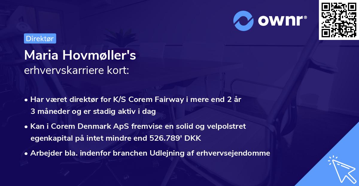 Maria Hovmøller's erhvervskarriere kort