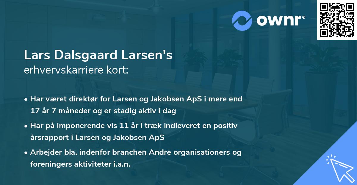 Lars Dalsgaard Larsen's erhvervskarriere kort