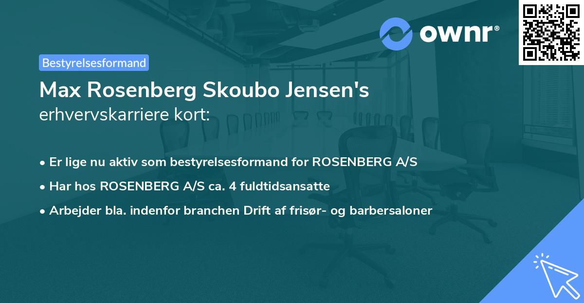 Max Rosenberg Skoubo Jensen's erhvervskarriere kort