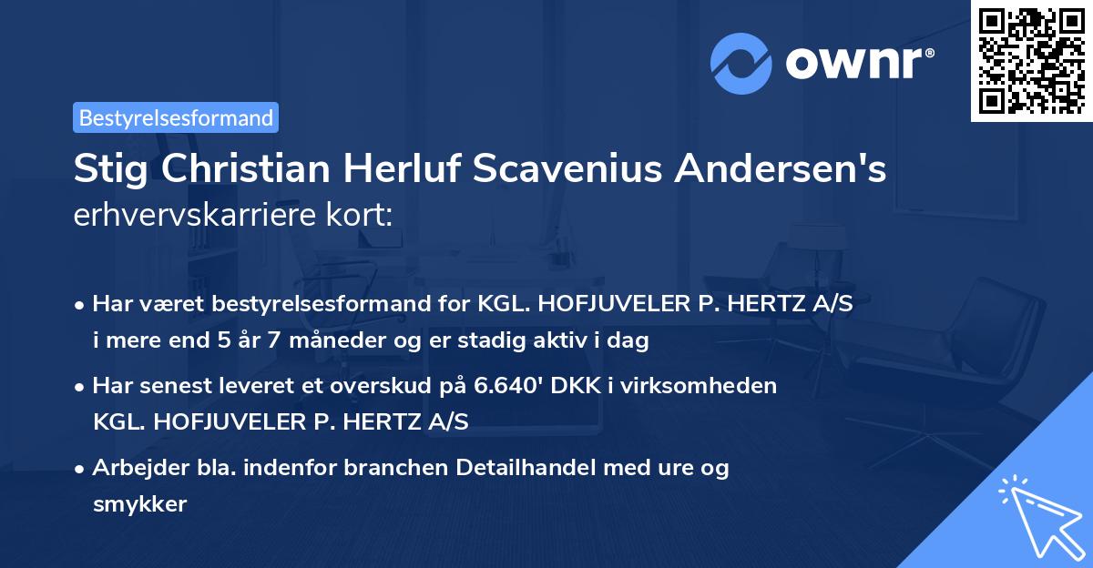Stig Christian Herluf Scavenius Andersen's erhvervskarriere kort