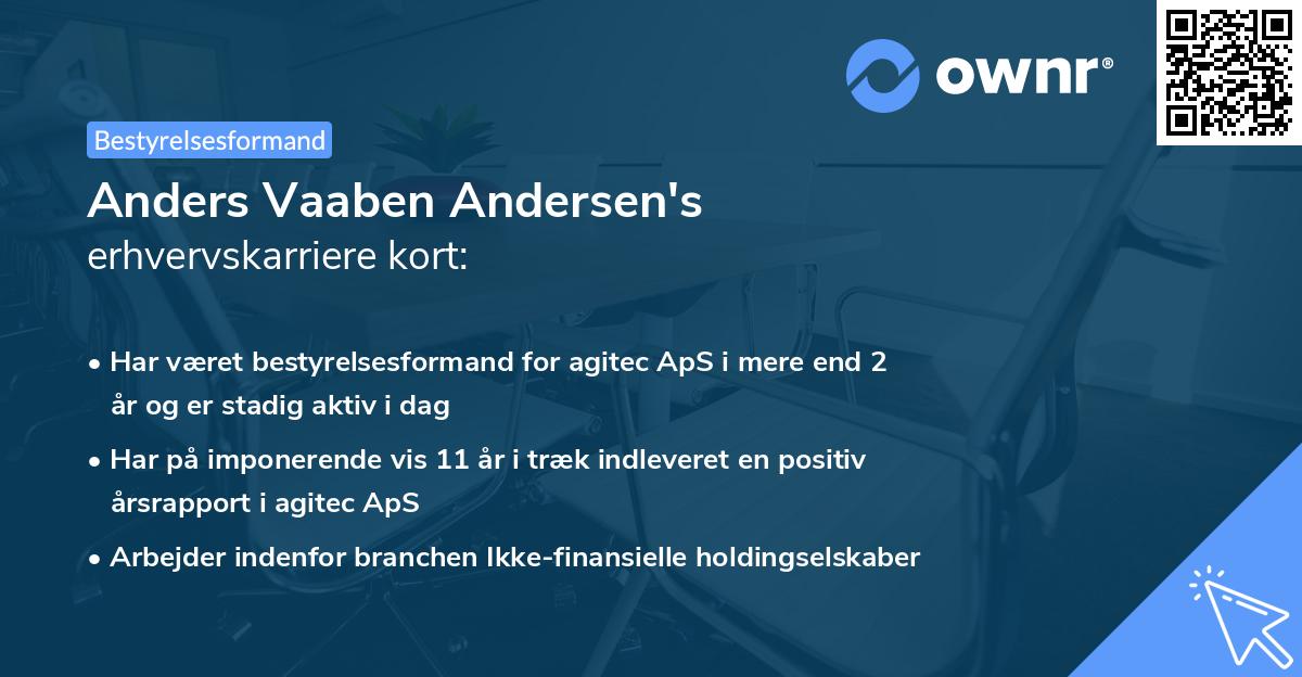 Anders Vaaben Andersen's erhvervskarriere kort