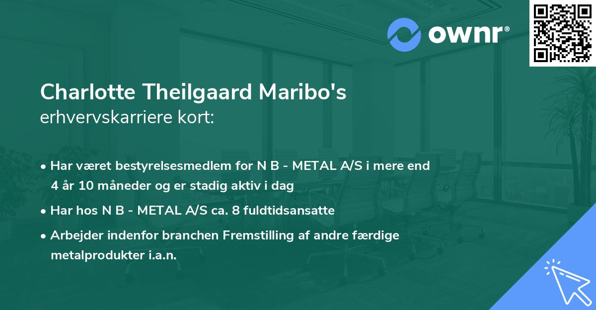 Charlotte Theilgaard Maribo's erhvervskarriere kort