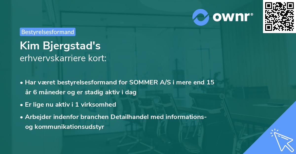 Kim Bjergstad's erhvervskarriere kort