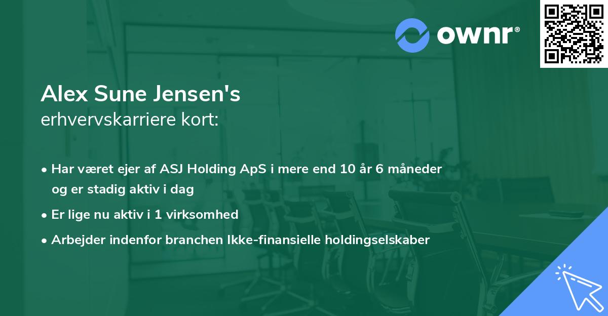 Alex Sune Jensen's erhvervskarriere kort