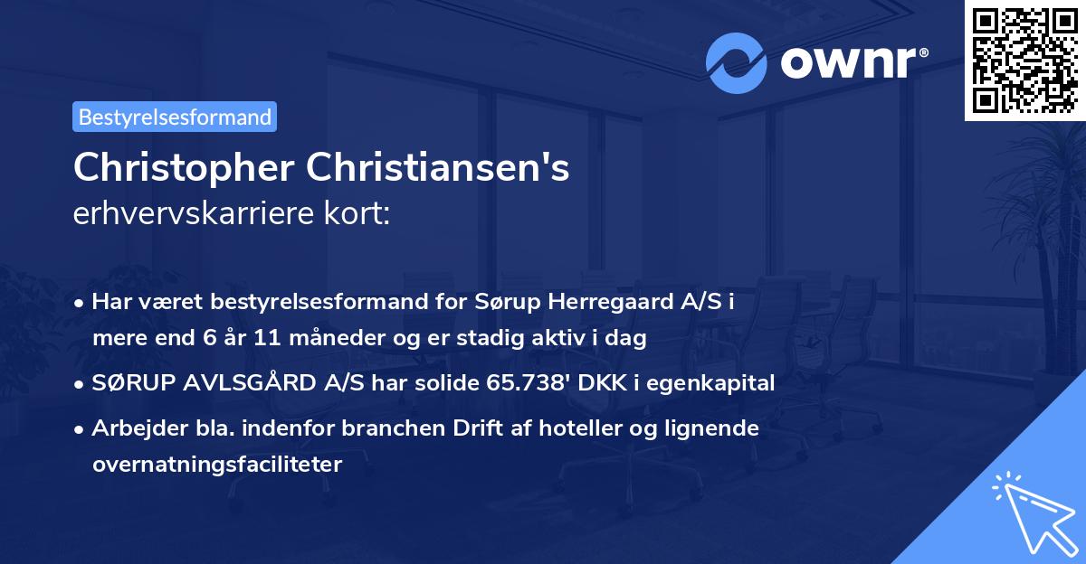 Christopher Christiansen's erhvervskarriere kort