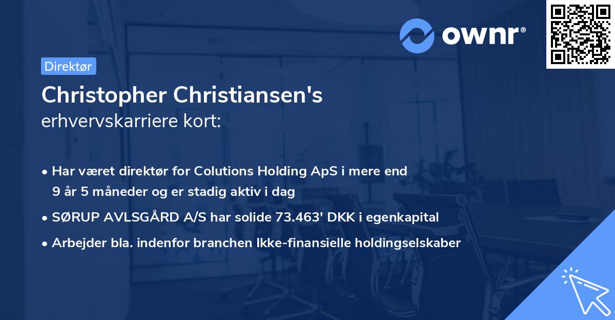 Christopher Christiansen's erhvervskarriere kort
