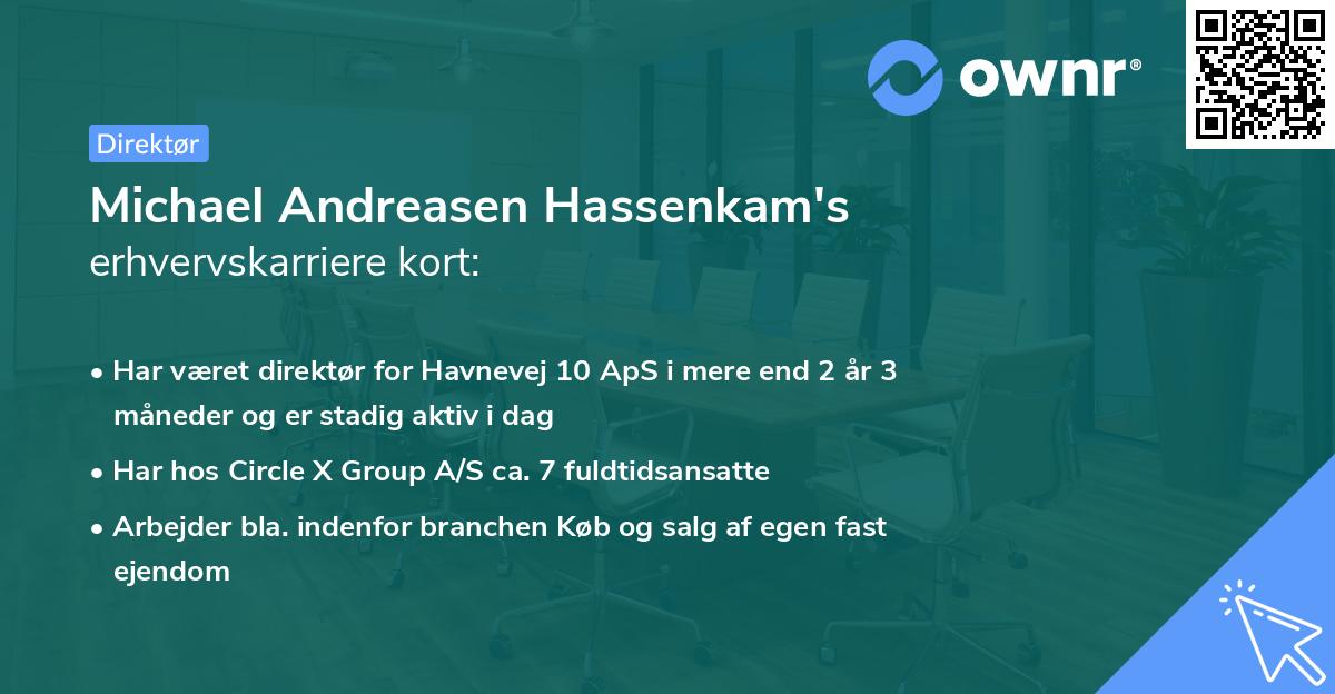 Michael Andreasen Hassenkam's erhvervskarriere kort
