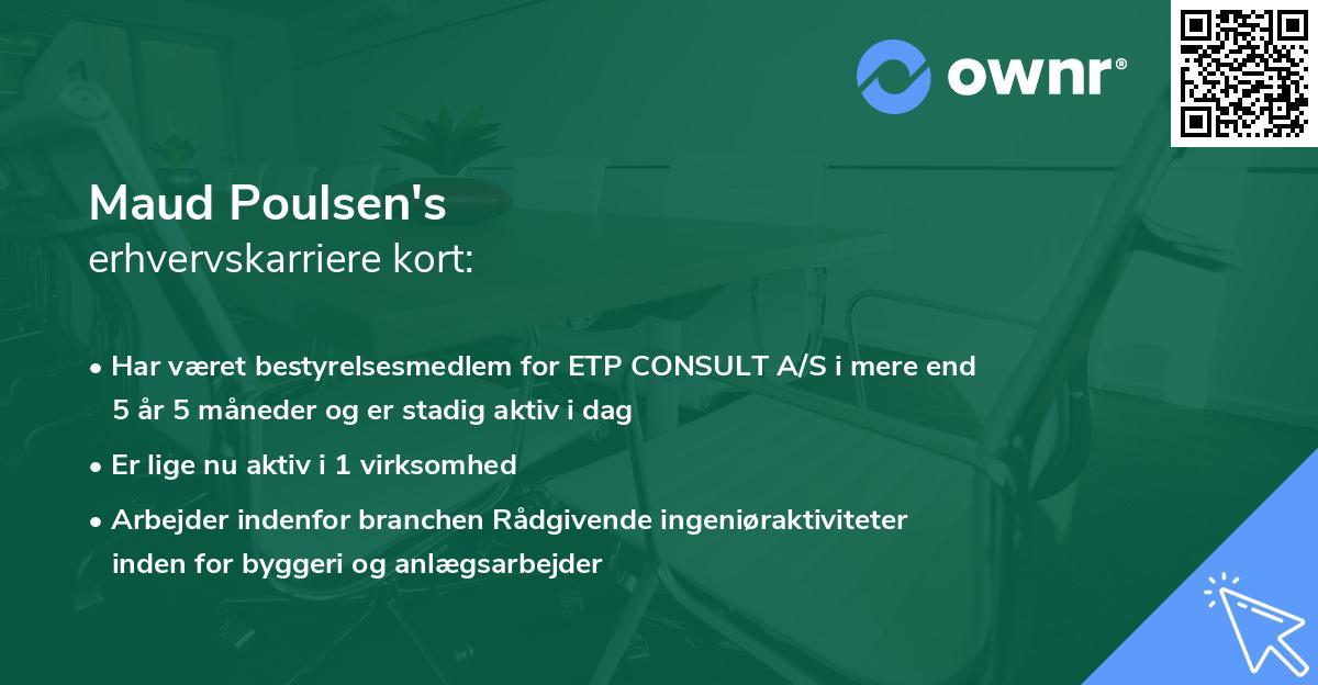 Maud Poulsen's erhvervskarriere kort
