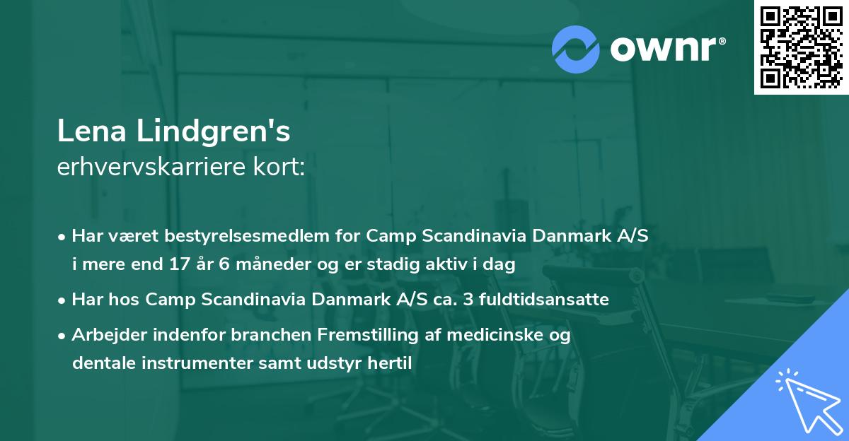 Lena Lindgren's erhvervskarriere kort