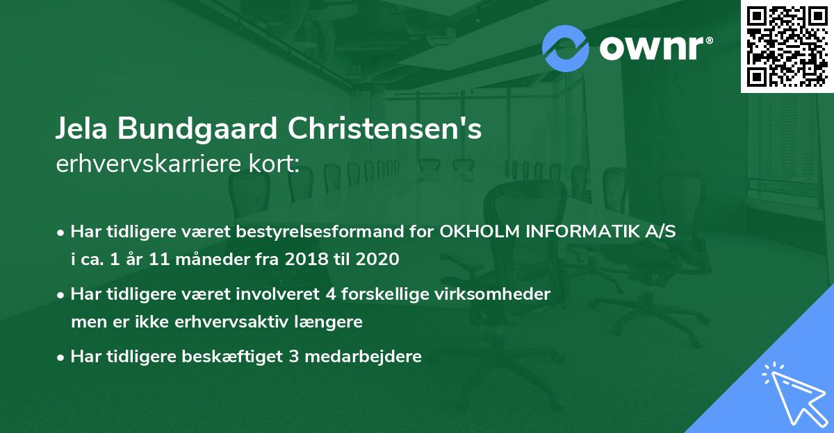 Jela Bundgaard Christensen's erhvervskarriere kort