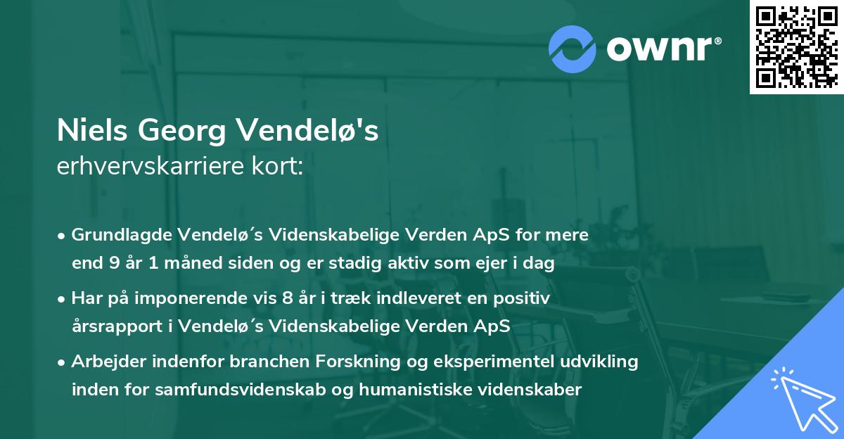 Niels Georg Vendelø's erhvervskarriere kort