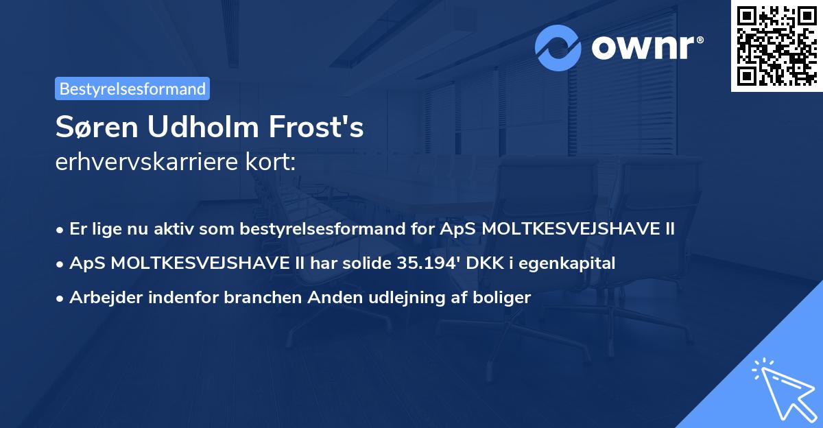 Søren Udholm Frost's erhvervskarriere kort