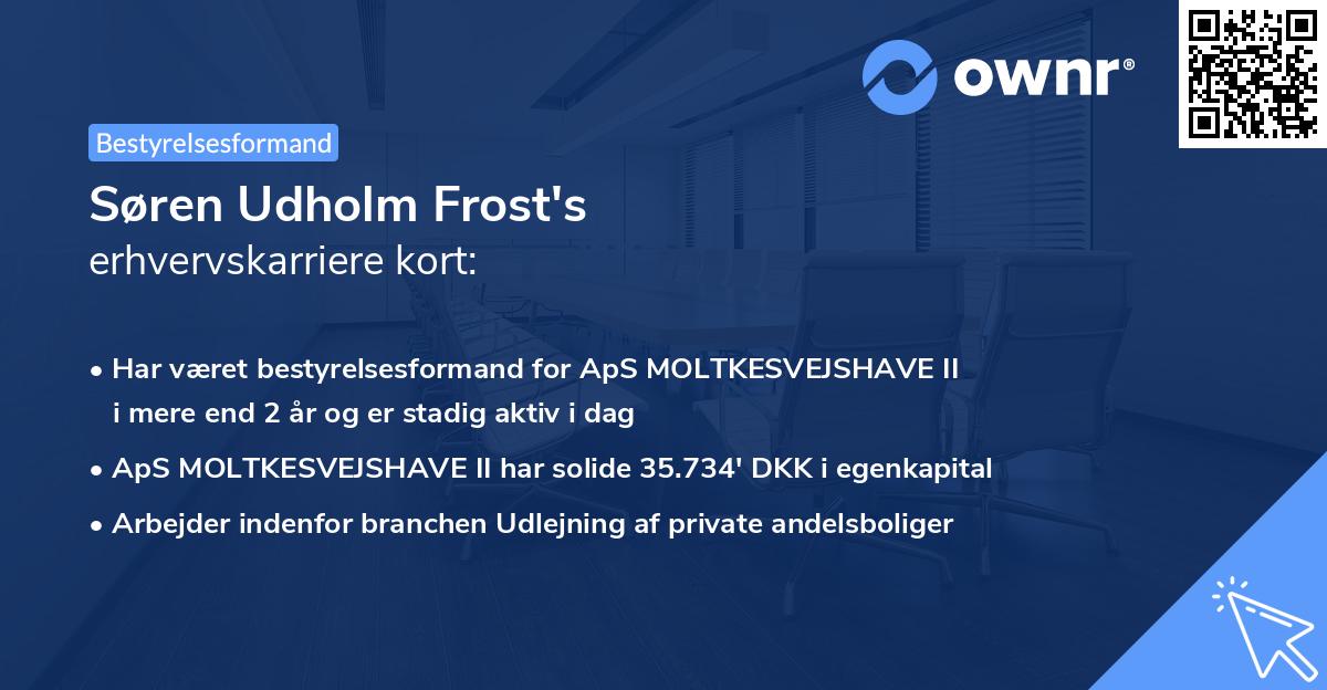 Søren Udholm Frost's erhvervskarriere kort