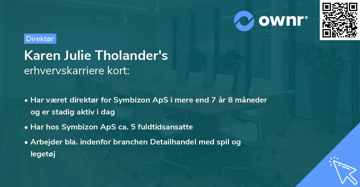 Karen Julie Tholander's erhvervskarriere kort