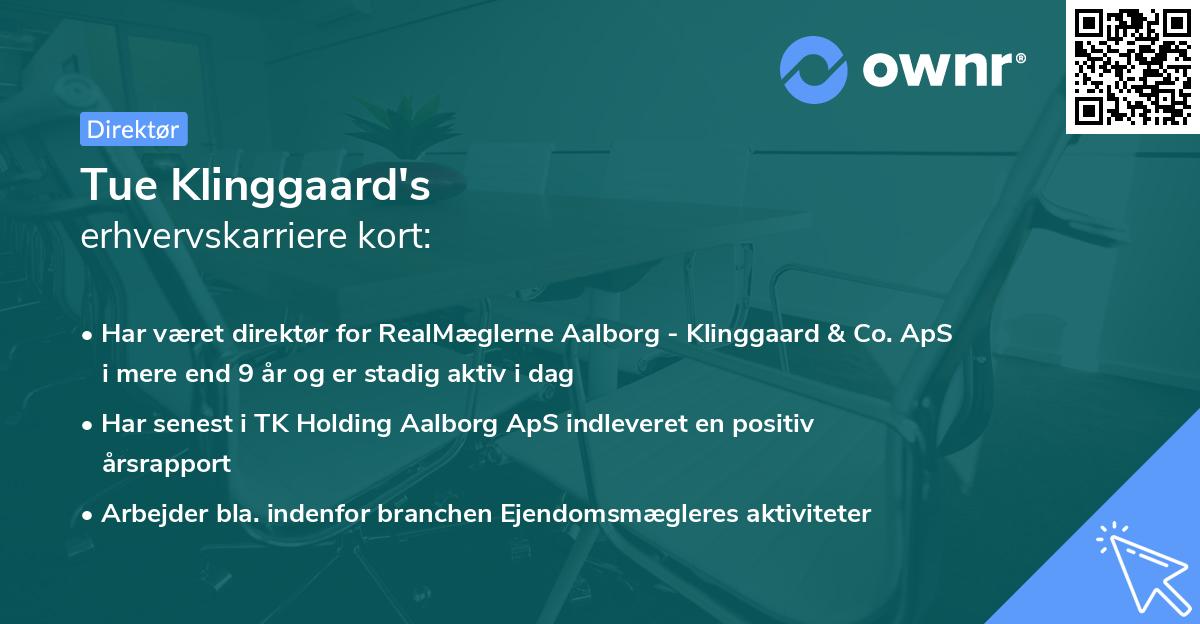 Tue Klinggaard's erhvervskarriere kort