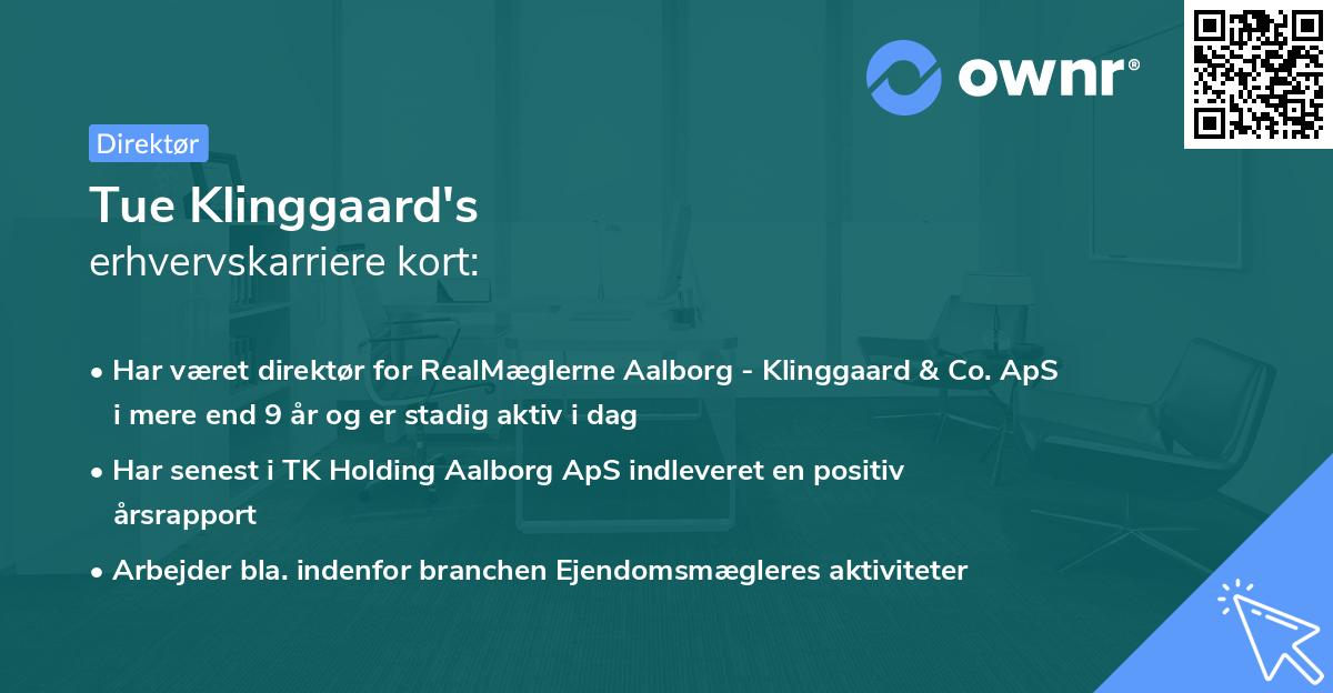 Tue Klinggaard's erhvervskarriere kort