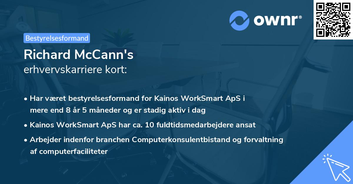 Richard McCann's erhvervskarriere kort