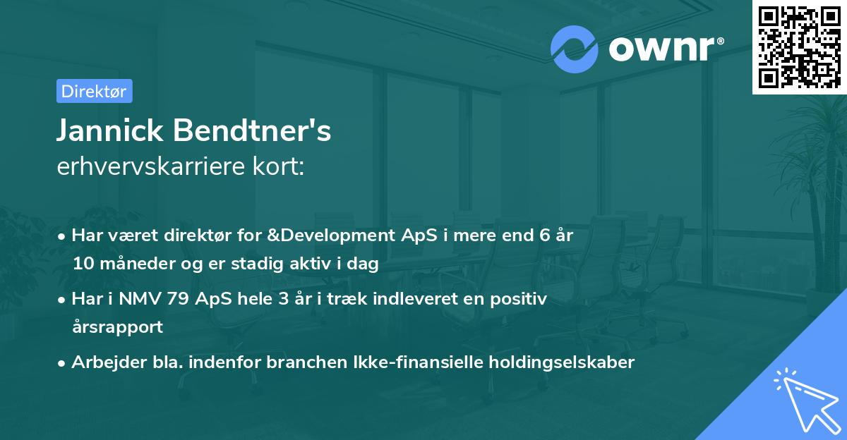 Jannick Bendtner's erhvervskarriere kort