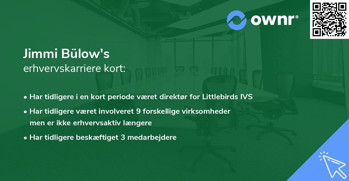 Jimmi Bülow's erhvervskarriere kort