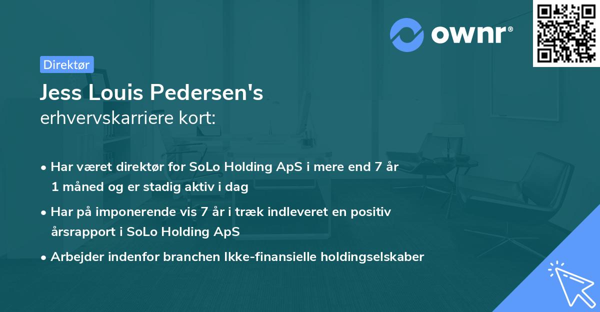 Jess Louis Pedersen's erhvervskarriere kort