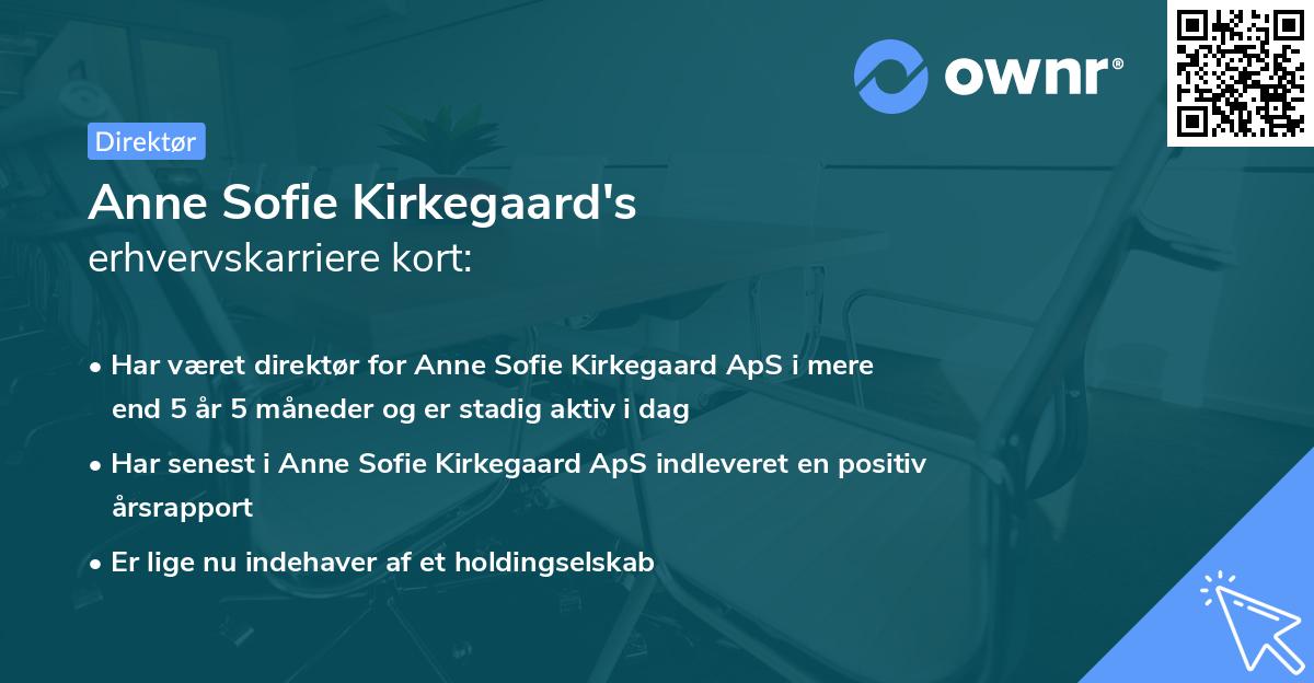 Anne Sofie Kirkegaard's erhvervskarriere kort