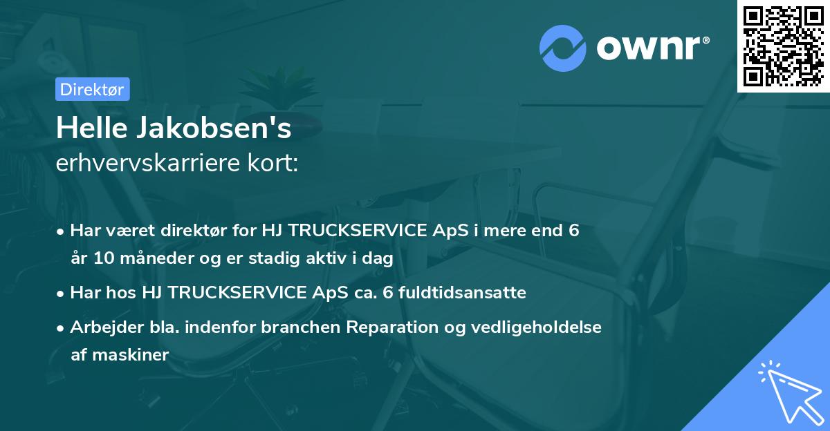 Helle Jakobsen's erhvervskarriere kort