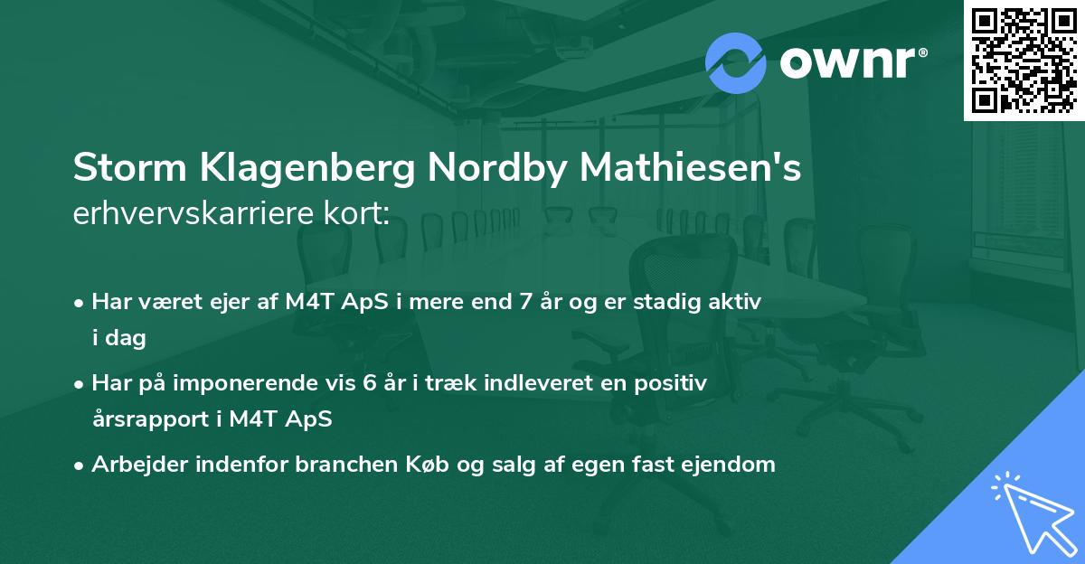 Storm Klagenberg Nordby Mathiesen's erhvervskarriere kort