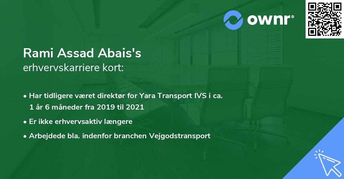 Rami Assad Abais's erhvervskarriere kort