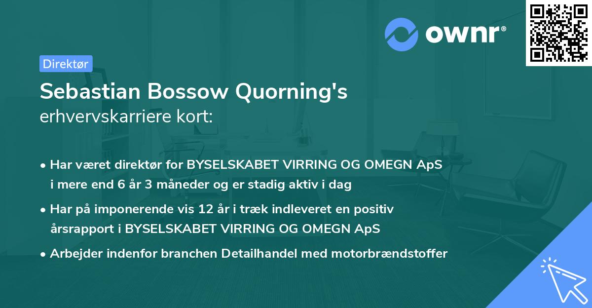 Sebastian Bossow Quorning's erhvervskarriere kort