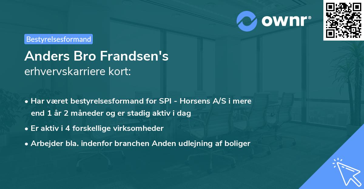Anders Bro Frandsen's erhvervskarriere kort