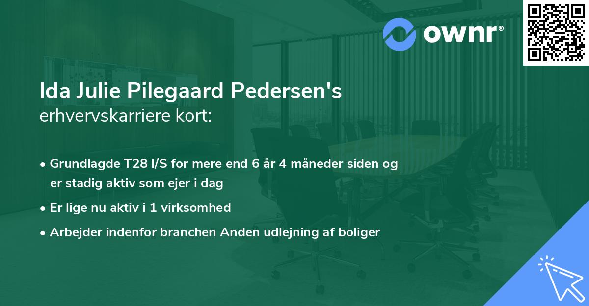 Ida Julie Pilegaard Pedersen's erhvervskarriere kort