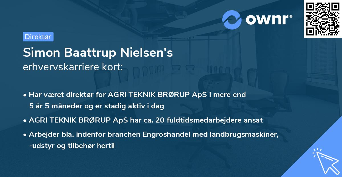 Simon Baattrup Nielsen's erhvervskarriere kort