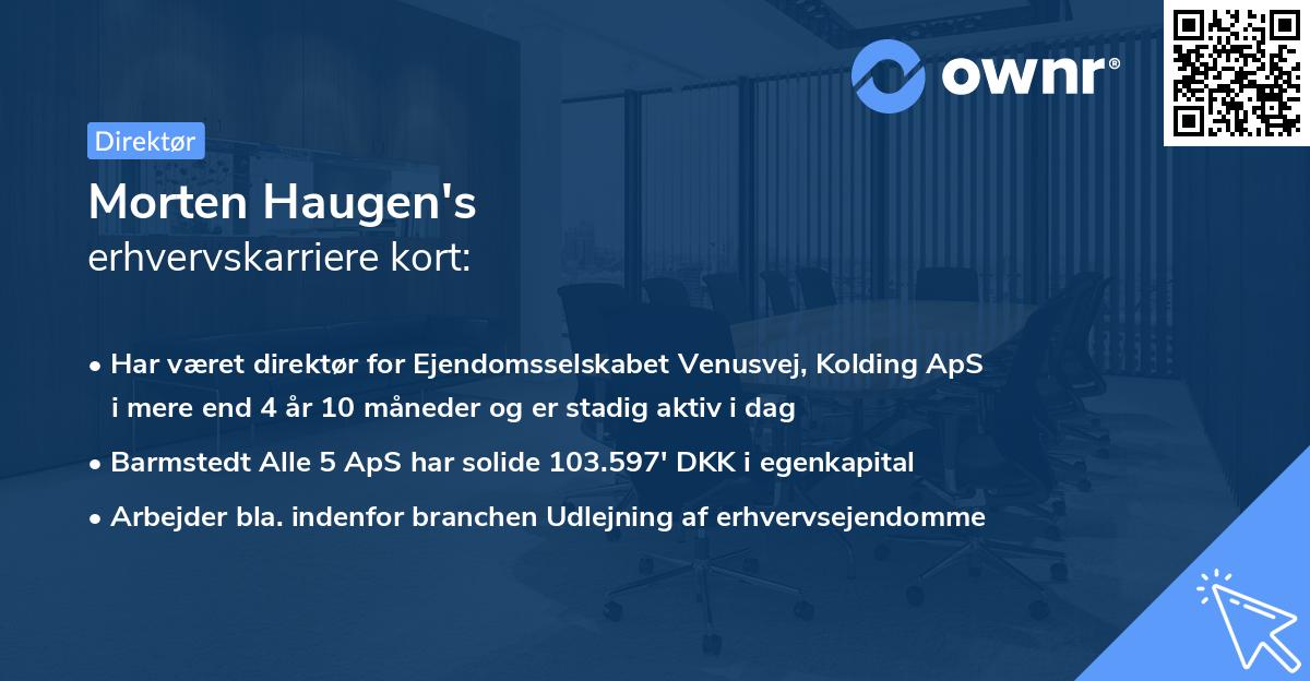 Morten Haugen's erhvervskarriere kort