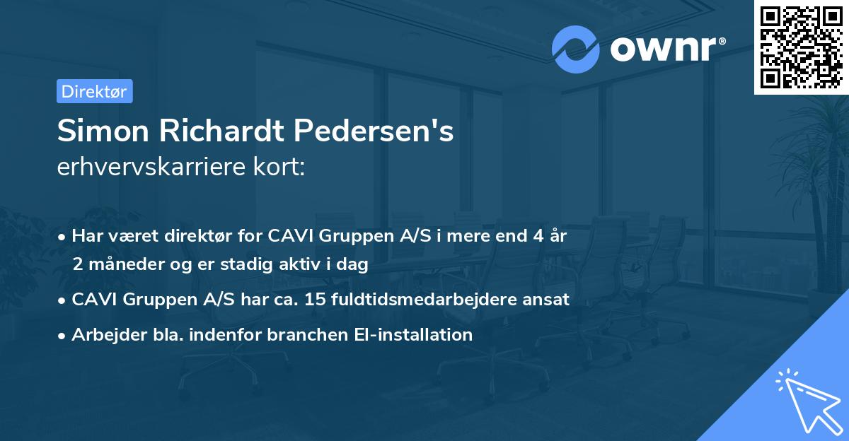 Simon Richardt Pedersen's erhvervskarriere kort