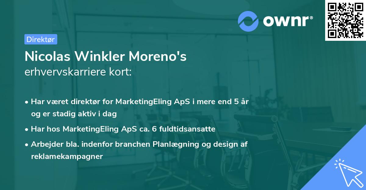 Nicolas Winkler Moreno's erhvervskarriere kort
