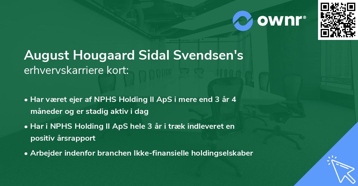 August Hougaard Sidal Svendsen's erhvervskarriere kort