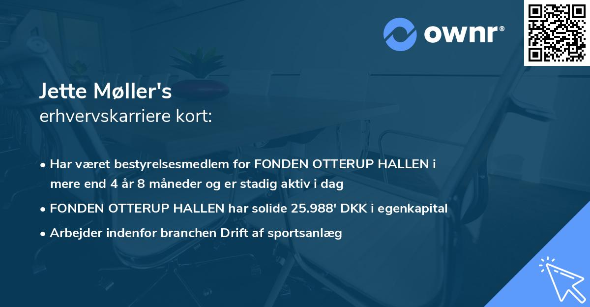 Jette Møller's erhvervskarriere kort