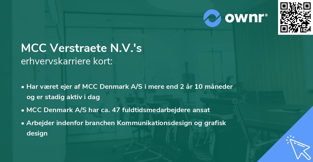 MCC Verstraete N.V.'s erhvervskarriere kort