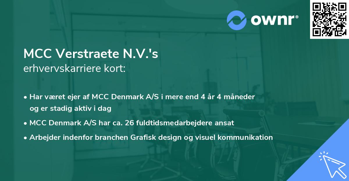 MCC Verstraete N.V.'s erhvervskarriere kort