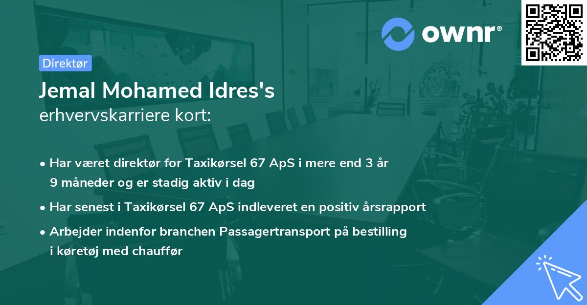 Jemal Mohamed Idres's erhvervskarriere kort